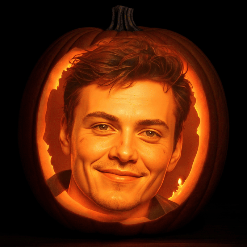 Happy Halloween eCard of a jack-o-lantern with your face