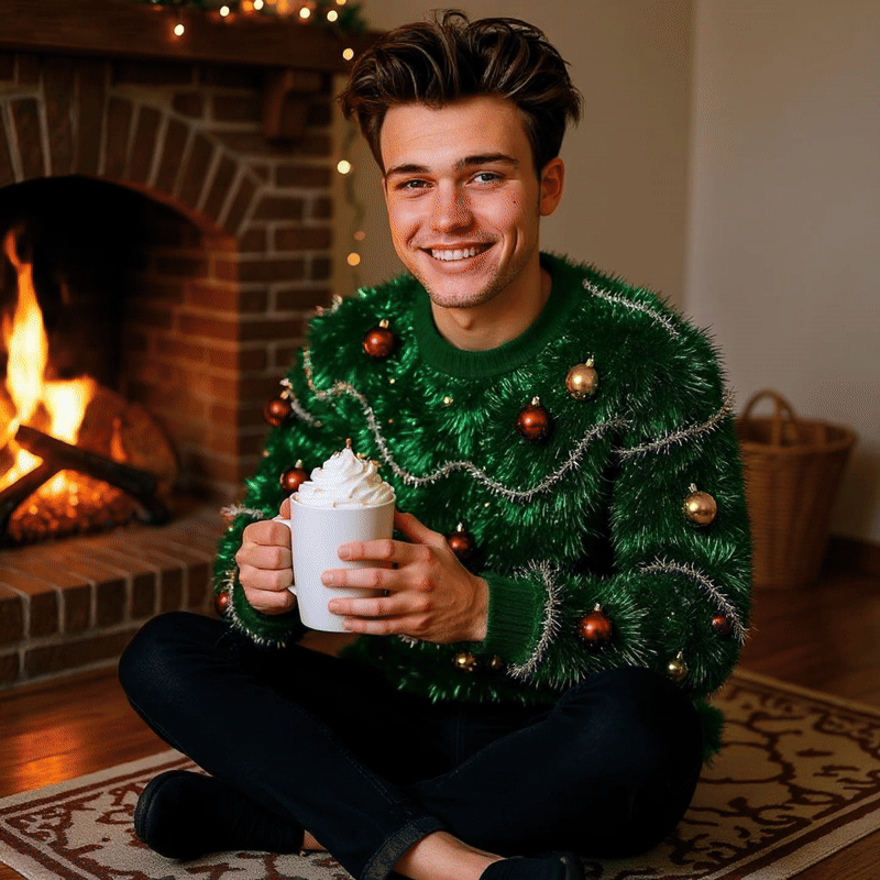 Merry Christmas Holiday card: ugly sweater edition