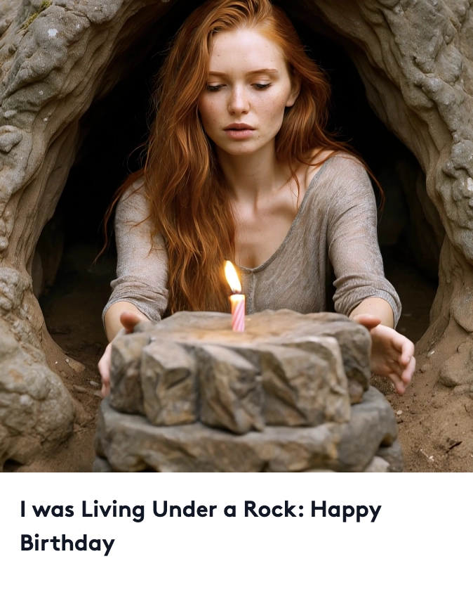 Happy Belated Birthday eCard: I was living under a rock
